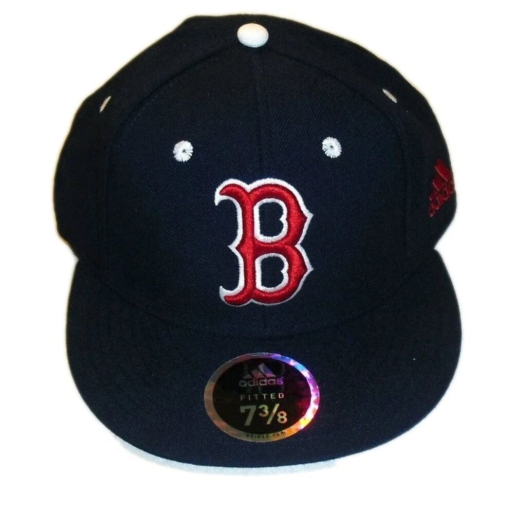 Boston Red Sox Mens Adidas Navy Blue Fitted hat cap sz. 7 3/8 New Mlb